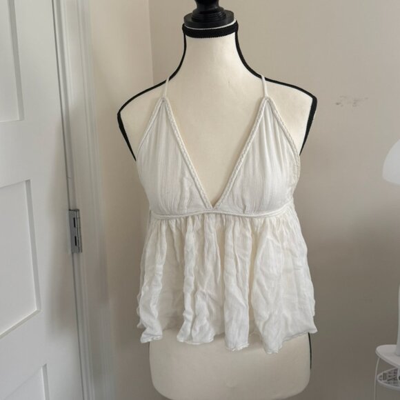 Abercrombie & Fitch Tops - Abercrombie & Fitch White Flowy Babydoll Tank Top – S